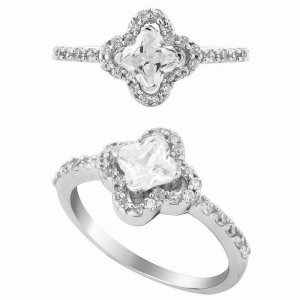 Clover Silver Engagement Ring